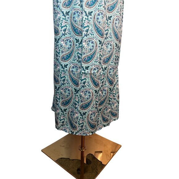2/$50 NEW Bohemian Large Paisley V-Neck Maxi Wrap Dress Belt Large Slit - Picture 10 of 16